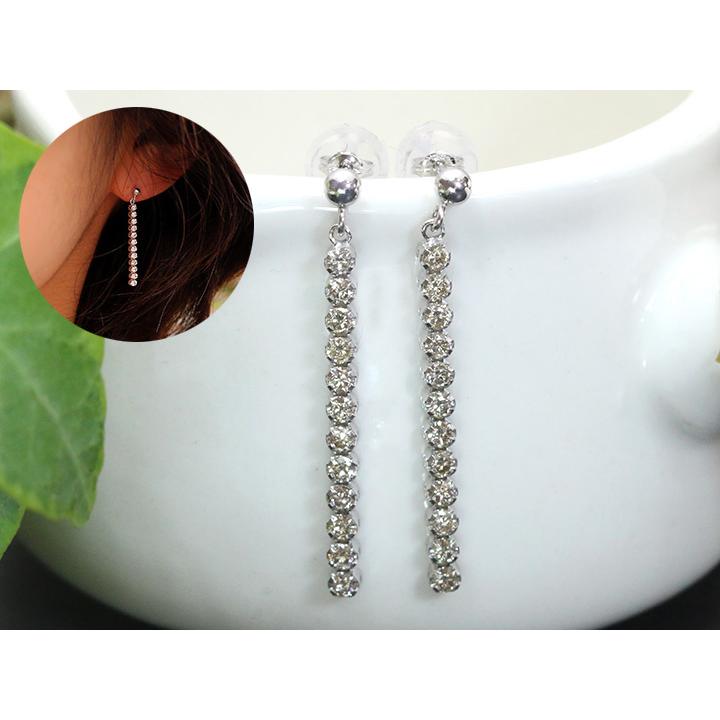 ダイヤモンド 合計0.5ct 24石のダイヤが連なり揺れる K18PGピアス・イヤリング可 K18YG/PG各素材対応可 受注品