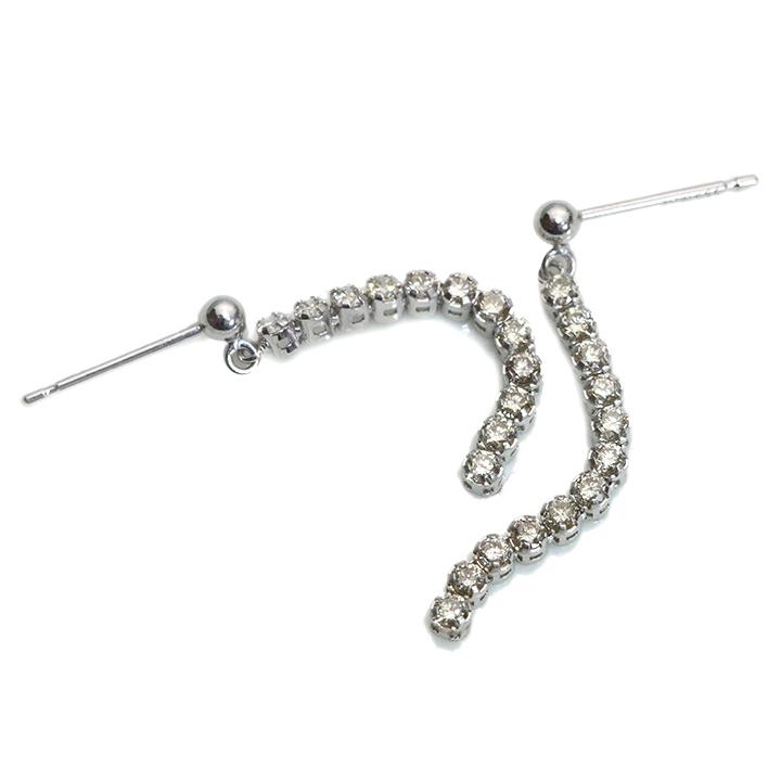 ダイヤモンド 合計0.5ct 24石のダイヤが連なり揺れる K18PGピアス・イヤリング可 K18YG/PG各素材対応可 受注品の画像