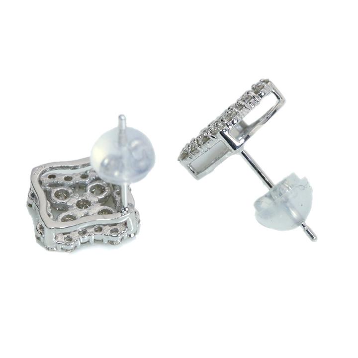 ダイヤモンド 合計0.66ct フラワーデザイン 煌めくダイヤモンドに視線が集まる K18WGピアス・イヤリン可 各種地金対応可 受注品の画像
