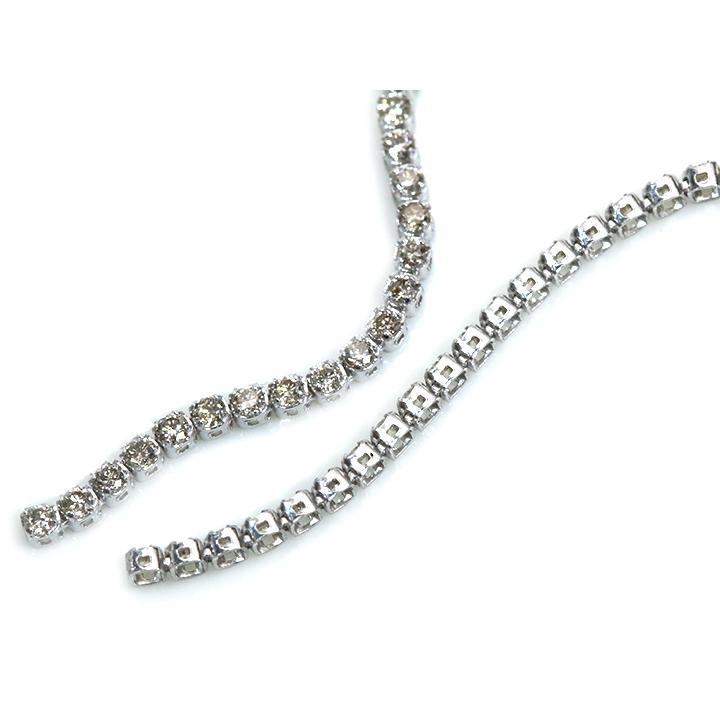 ダイヤモンド 合計0.6ct リッチな縦ライン 46石が揺れて煌めくPTピアス・イヤリング可 受注品の画像