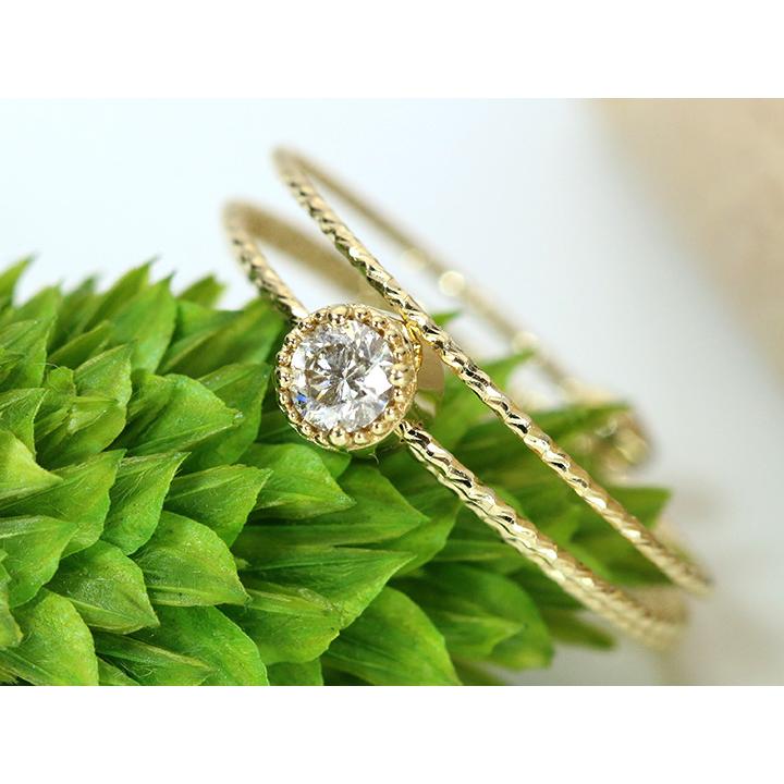 ダイヤモンド0.11ct 一粒ダイヤモンド 形状記憶ワイヤーでサイズ自在  