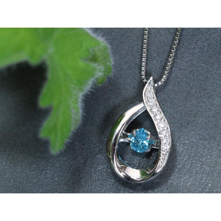 パライバトルマリン0.01ct×ダイヤモンド0.04ct×K18WG 【フリース