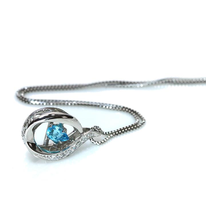 パライバトルマリン0.10ct ダンシングストーン 揺れる PTペンダント 