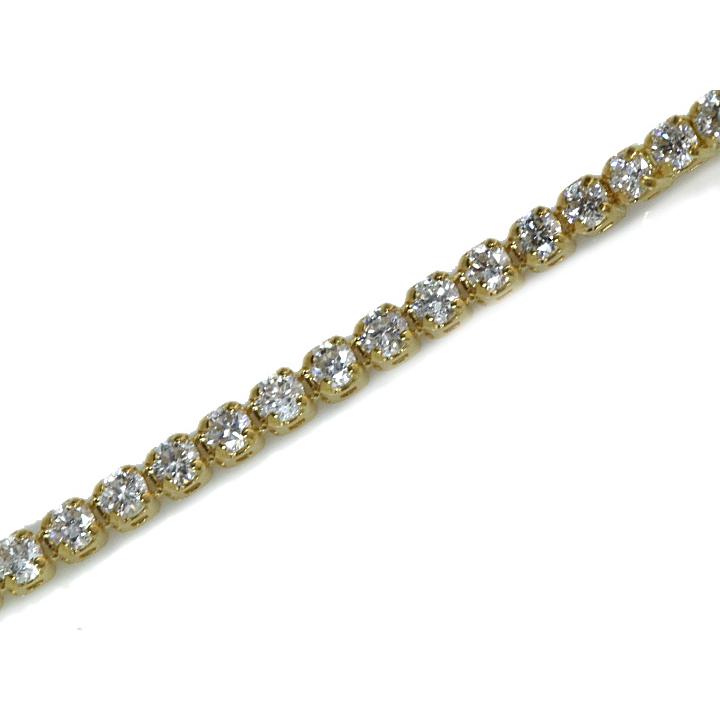 ギフト応援プライステニスダイヤモンド・シリーズ ダイヤモンド 合計0.3ct リッチな縦ライン4cm 23石が揺れて煌めくK18YGネックレス 受注品の画像