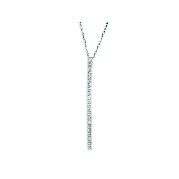 ギフト応援プライステニスダイヤモンド・シリーズ ダイヤモンド 合計0.5ct リッチな縦ライン4.5cm 23石が揺れて煌めくPT900/PT850ネックレス 受注品の画像
