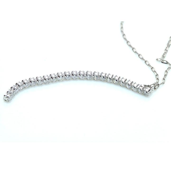 ギフト応援プライステニスダイヤモンド・シリーズ ダイヤモンド 合計0.5ct リッチな縦ライン4.5cm 23石が揺れて煌めくPT900/PT850ネックレス 受注品の画像
