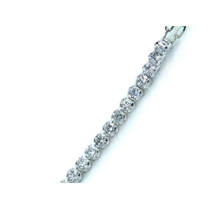 ギフト応援プライステニスダイヤモンド・シリーズ ダイヤモンド 合計0.5ct リッチな縦ライン4.5cm 23石が揺れて煌めくPT900/PT850ネックレス 受注品の画像