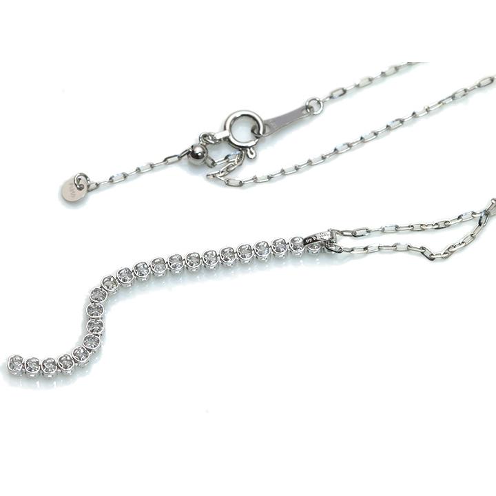 ギフト応援プライステニスダイヤモンド・シリーズ ダイヤモンド 合計0.5ct リッチな縦ライン4.5cm 23石が揺れて煌めくPT900/PT850ネックレス 受注品の画像