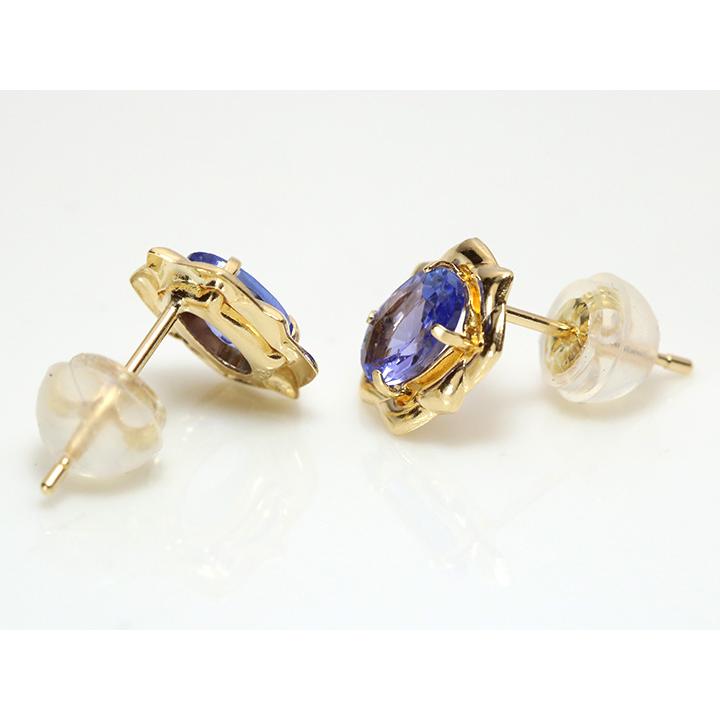 タンザナイト0.72ct 多色性豊か 華やかデザイン K18YGイエローゴールド