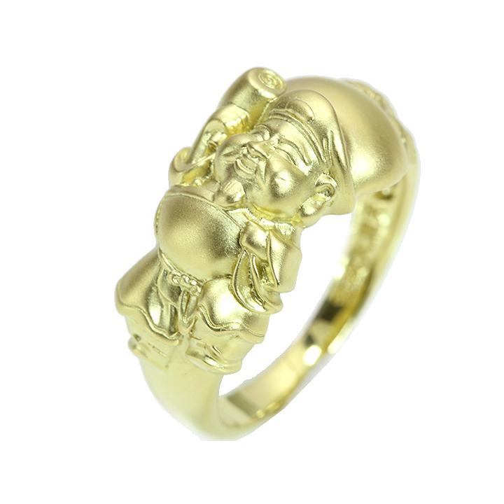 彫刻リング 【福神】 金運 幸運 最強金色 ギフト応援プライス 福神・縁起物 大黒（だいこくさん） 細やかな彫刻