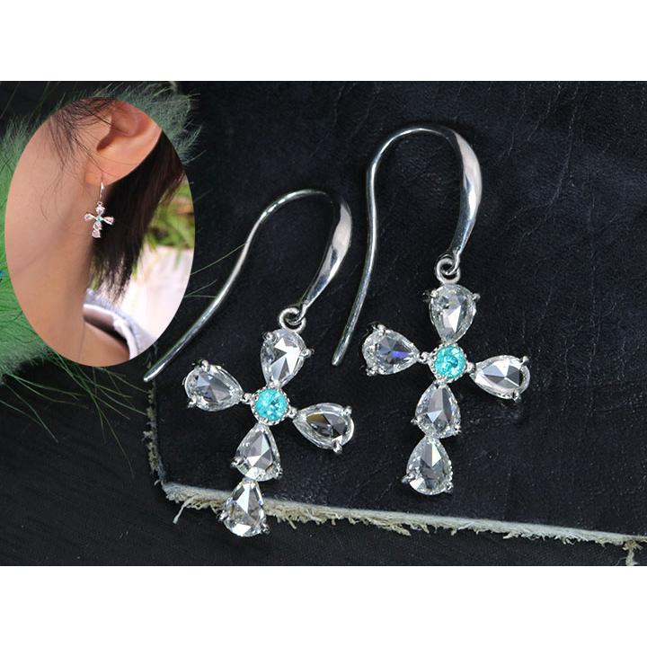 ローズカットダイヤ ダイヤモンド0.40ct前後 ダイヤ5石とパライバ