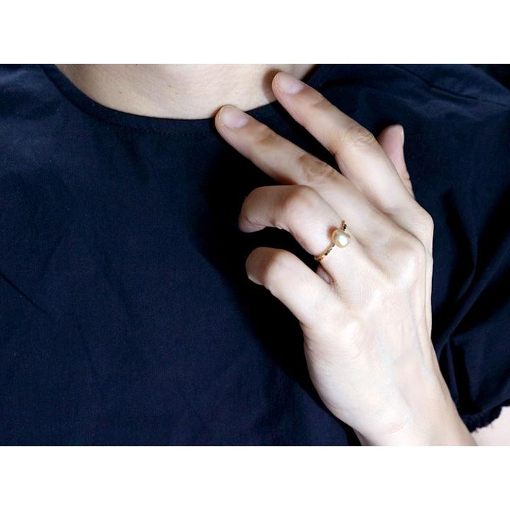 南洋真珠パール 6.4〜7.8ミリ位 K18YG イエローゴールド リング・指輪