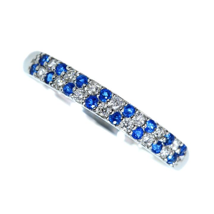 指輪 稀少石アウイナイト、ハーフエタニティリング