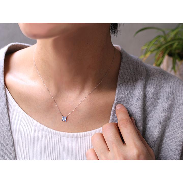 アウイナイト0.07ct ダイヤモンド0.08ct クロス・ひし形デザイン 濃厚 