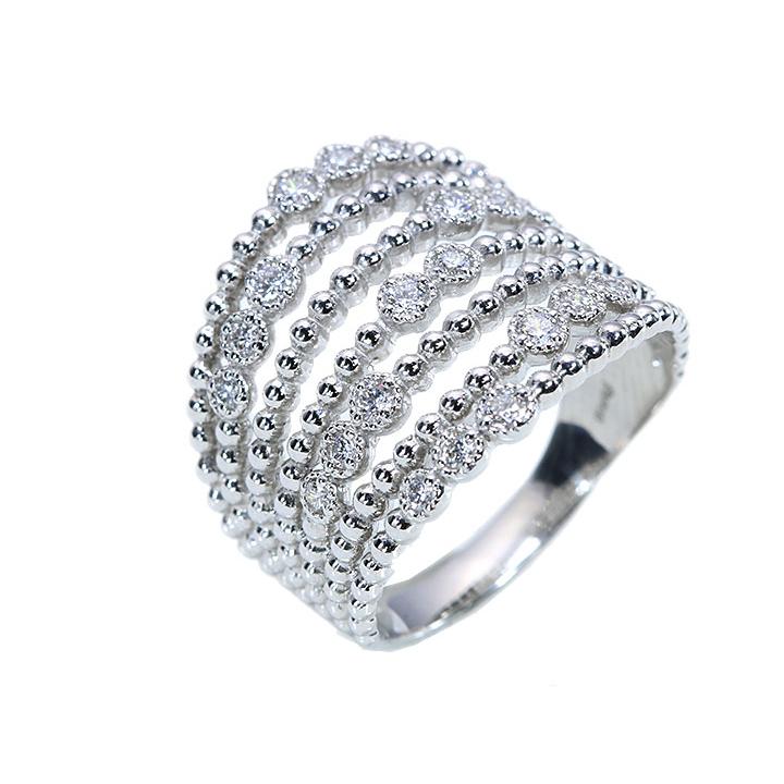 ダイヤモンド 0.30ct 7連・レイヤードラインシリーズ 引っ掛かりなし 普段使い PT900プラチナリング 指輪 受注品の画像