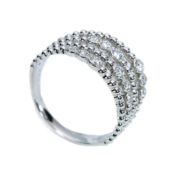 ダイヤモンド 0.20ct 4連・レイヤードラインシリーズ 引っ掛かりなし 普段使い PT900プラチナリング 指輪 受注品の画像