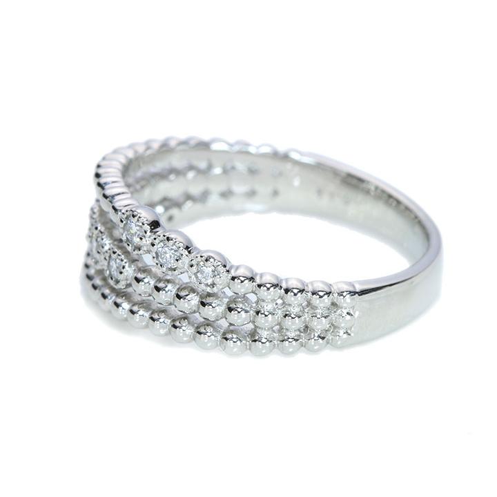 ダイヤモンド 0.12ct 3連・レイヤードラインシリーズ 引っ掛かりなし 普段使い PT900プラチナリング 指輪 受注品の画像