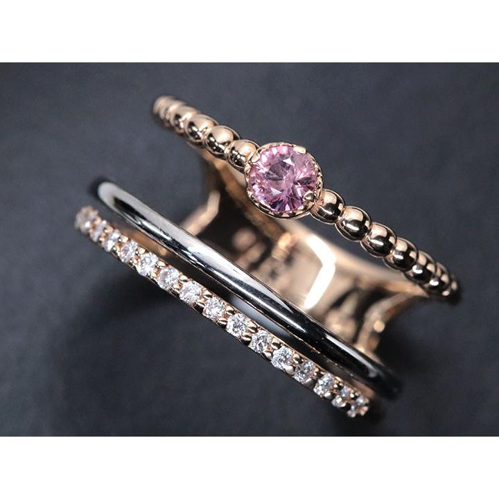 パパラチャサファイヤ 0.119ct ピンキッシュオレンジ ピンキーリング  