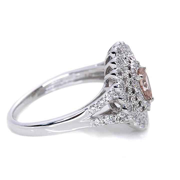 ピンクダイヤモンド 0.239ct FANCY ORANGY PINK 0.43ct SI1 ミル 