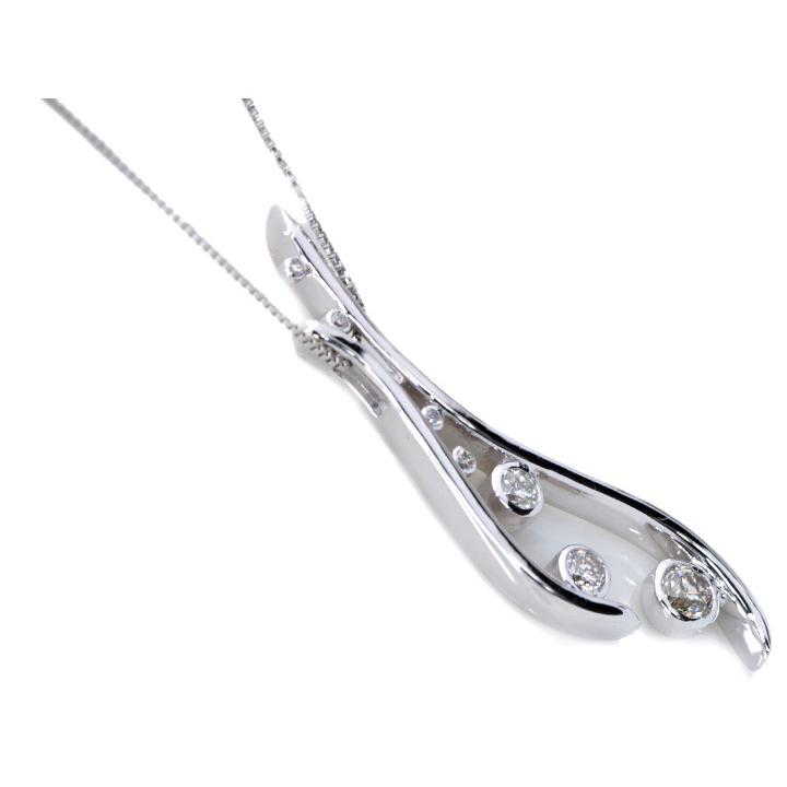 ダイヤモンド 合計0.43ct 肉厚 PT950/PT850 プラチナ ペンダントネックレス 優美な縦ライン VS級ダイヤ 受注品の画像
