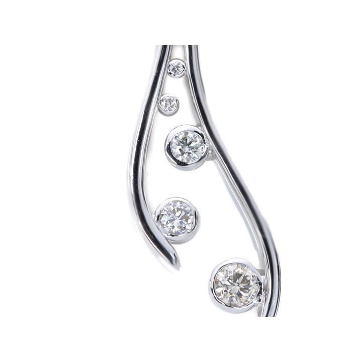 ダイヤモンド 合計0.43ct 肉厚 PT950/PT850 プラチナ ペンダントネックレス 優美な縦ライン VS級ダイヤ 受注品の画像