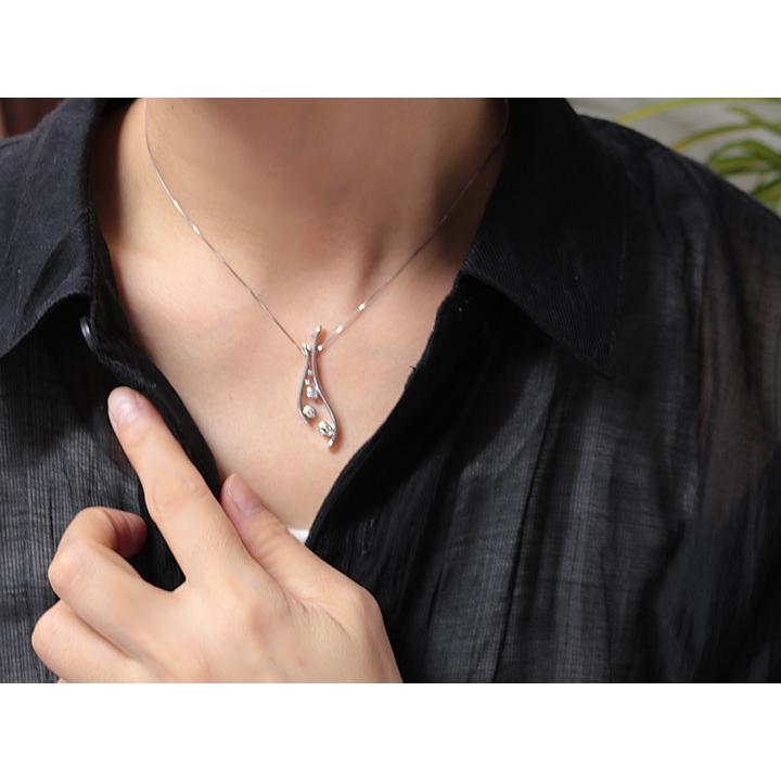 ダイヤモンド 合計0.43ct 肉厚 PT950/PT850 プラチナ ペンダントネックレス 優美な縦ライン VS級ダイヤ 受注品の画像