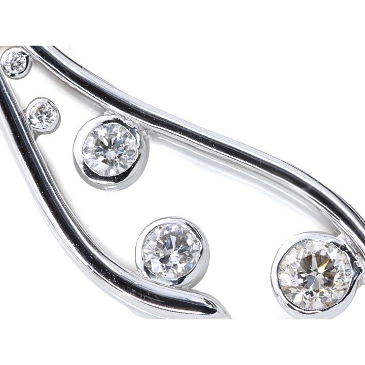 ダイヤモンド 合計0.43ct 肉厚 PT950/PT850 プラチナ ペンダントネックレス 優美な縦ライン VS級ダイヤ 受注品の画像