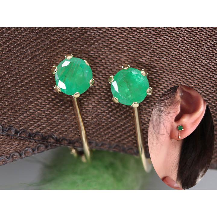 K18YG イエローゴールド エメラルドキャンディ ピアス スタッドピアス