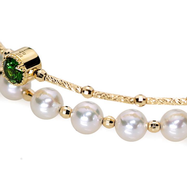 デマントイドガーネット 0.29カラット前後 あこや真珠 4.5-5.0ミリ位