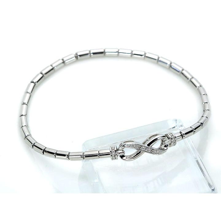 ダイヤモンド 0.01カラット   PT950 プラチナ950（K18） ブレスレット ストレッチジュエリー メビウスデザイン 受注品 /Ycollectionワイコレクション/送料無料 |  | 08