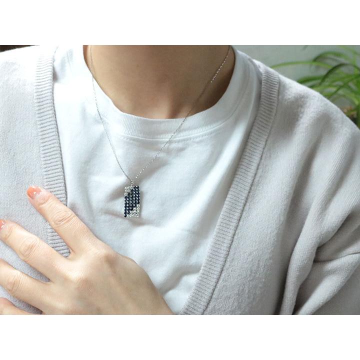 サファイア 1.90カラット ダイヤモンド 0.70カラット PT プラチナ ペンダントネックレス しなやかな動き 受注品 /Ycollectionワイコレクション/送料無料の画像