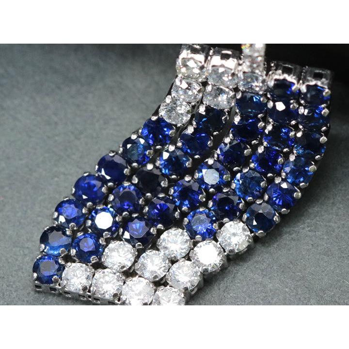 サファイア 1.90カラット ダイヤモンド 0.70カラット PT プラチナ ペンダントネックレス しなやかな動き 受注品 /Ycollectionワイコレクション/送料無料の画像