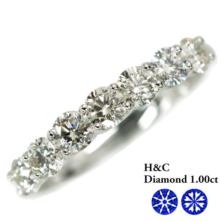 【一部予約！】 一文字 1.00ct Pt900 ハーフエタ 指輪 リング 天然ダイヤモンド リング