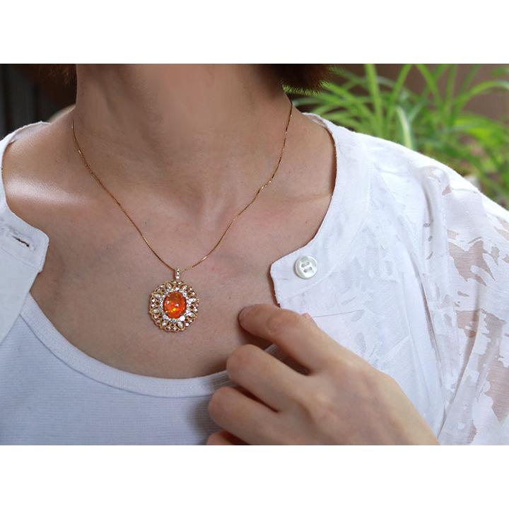 メキシコパールネックレス　チェーンK18 K18ネックレス(アズキビスマルク/幅3.0mm/イエローゴールド