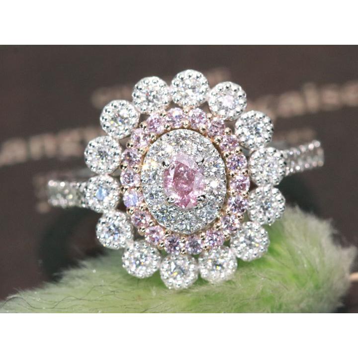 計0.447ct ピンクダイヤモンド2個 ピンクダイヤモンド 0.200カラット FANCY INTENSE PURPLISH PINK SI2