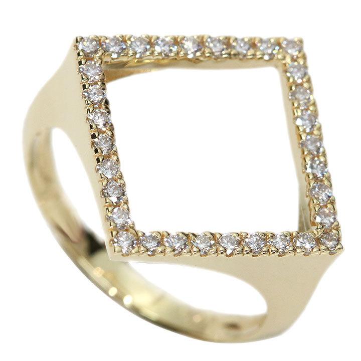 K18YG／水晶 多面カット リング