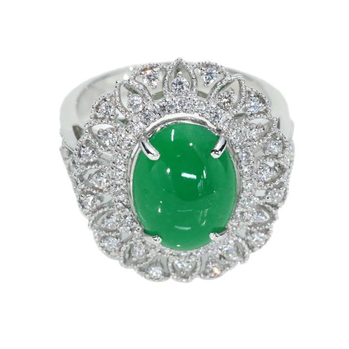 翡翠・ヒスイ 3.64カラット ダイヤモンド 0.43カラット PT950 プラチナ