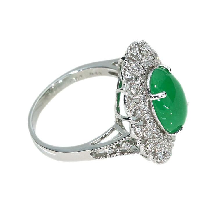 PT950 プラチナ 翡翠リング 含浸なし #15