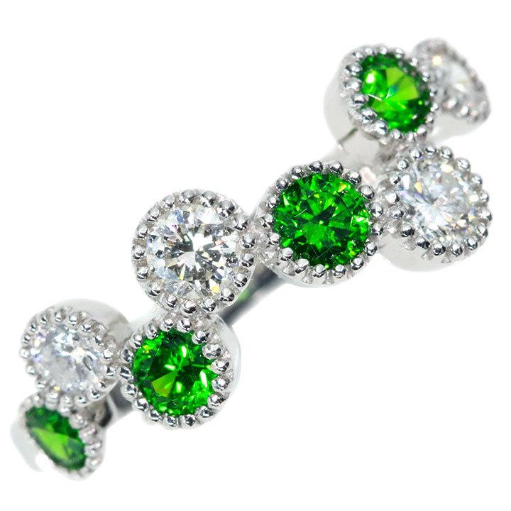 デマントイドガーネット 0.37カラット前後 ダイヤモンド 0.32カラット  