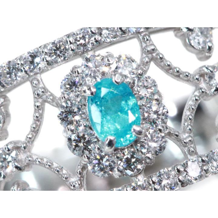 Pt900 パライバトルマリン1.81ct ダイヤモンド0.50ct リング