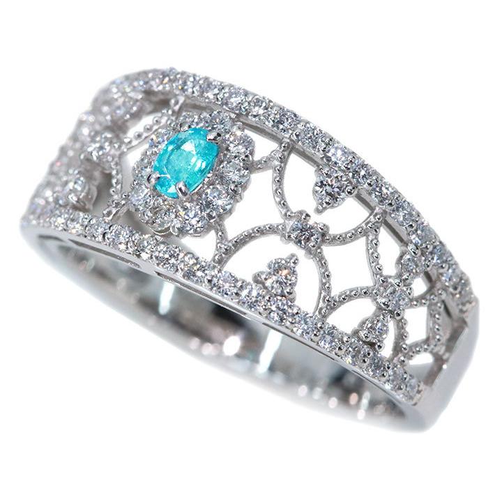 Pt900 パライバトルマリン1.81ct ダイヤモンド0.50ct リング