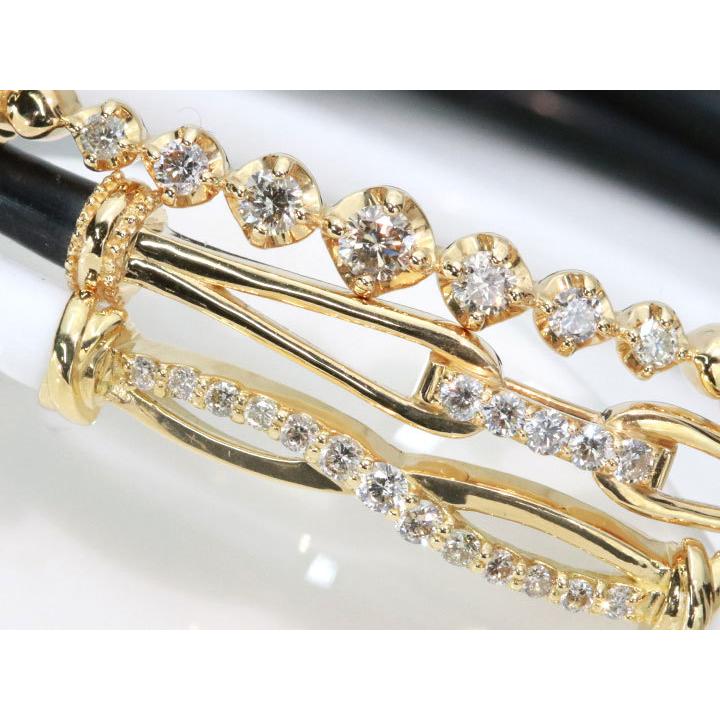 ギフト応援プライス ダイヤモンド 0.07ct ×ラバー（8色）K18YG/K18PG 