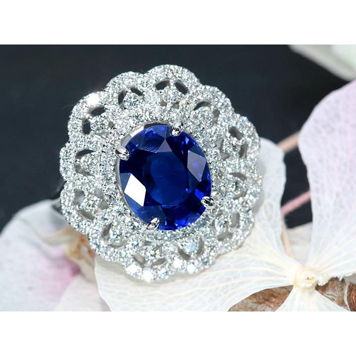 サファイア 3.11カラット ロイヤルブルー スリランカ産 ダイヤモンド  