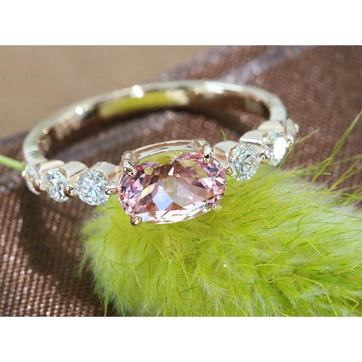 モルガナイト 1.08カラット ダイヤモンド 0.36カラット K18PGピンク