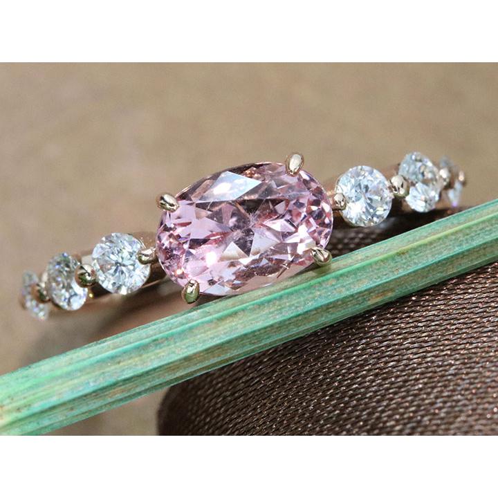 モルガナイト 1.08カラット ダイヤモンド 0.36カラット K18PGピンク