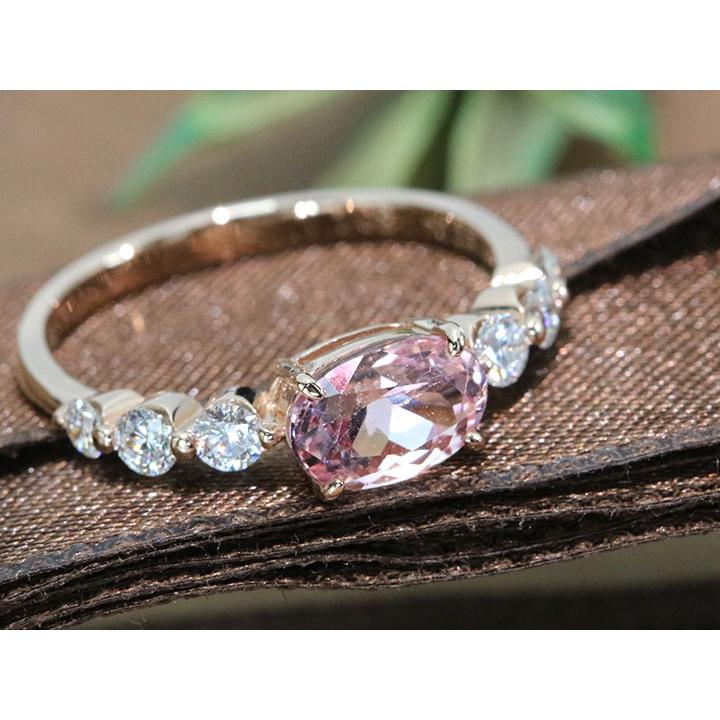 モルガナイト 1.08カラット ダイヤモンド 0.36カラット K18PGピンク