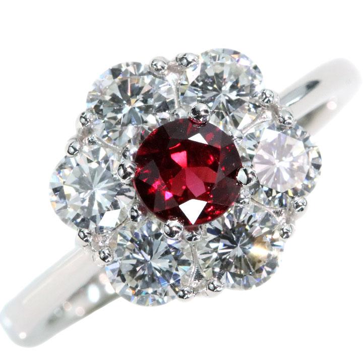 ご予約【ノーヒート！ピジョンブラッド★クラシカルな豪華ダイヤ取り巻きデザイン】 ノーヒート！ピジョンブラッド☆クラシカルな豪華ダイヤ取り巻きデザイン】