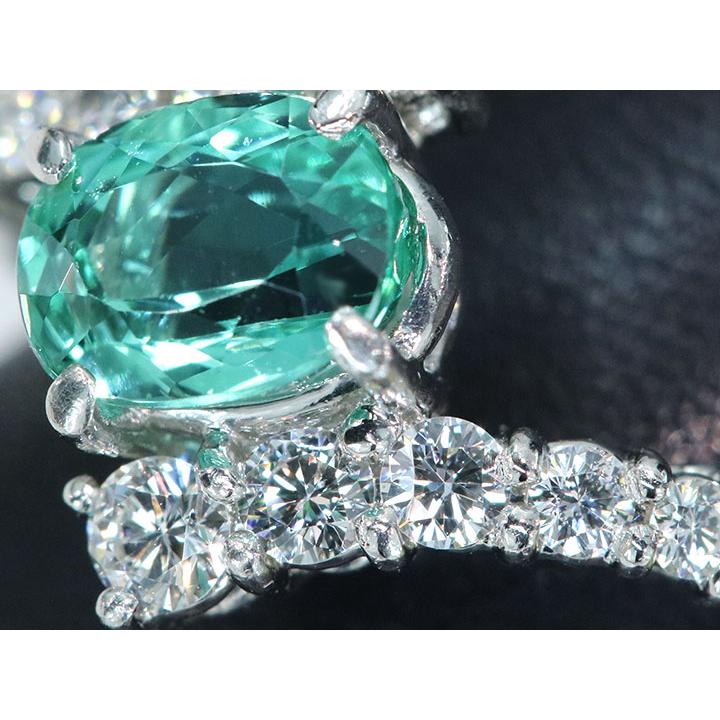 PT900天然パライバトルマリン1カラット超ダイヤヘイローリング★モザンビーク産 PT900天然パライバトルマリン1カラット超ダイヤヘイローリング