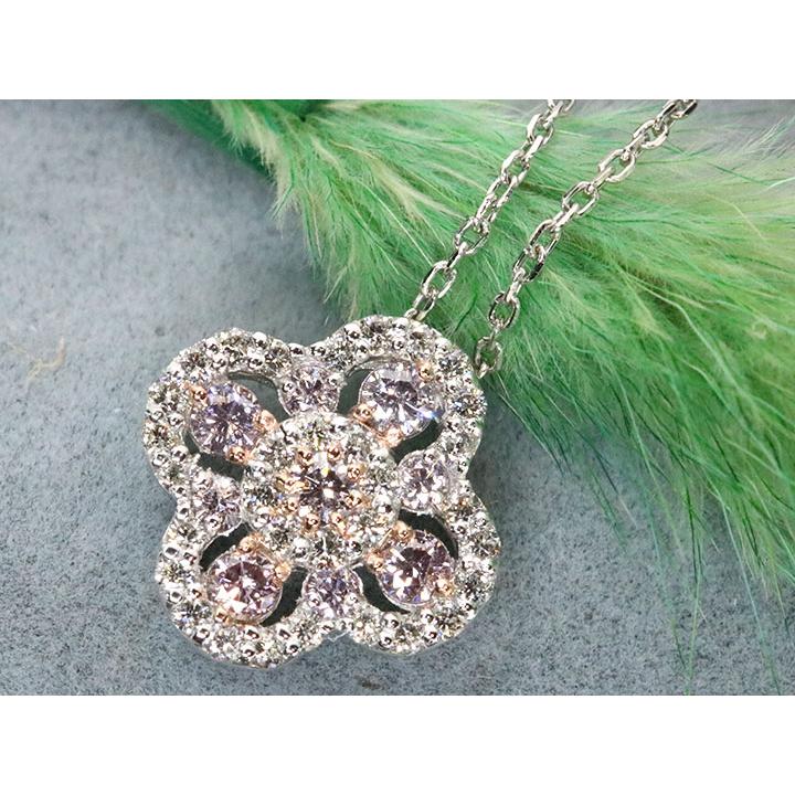 天然ピンクダイヤモンド 0.05ct プラチナ ペンダントネックレス CGLソ 