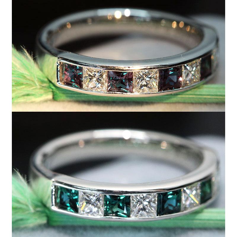 アレキサンドライト0．40ct Pt900リング アレキサンドライト 0.62カラット ダイヤモンド 0.57カラット